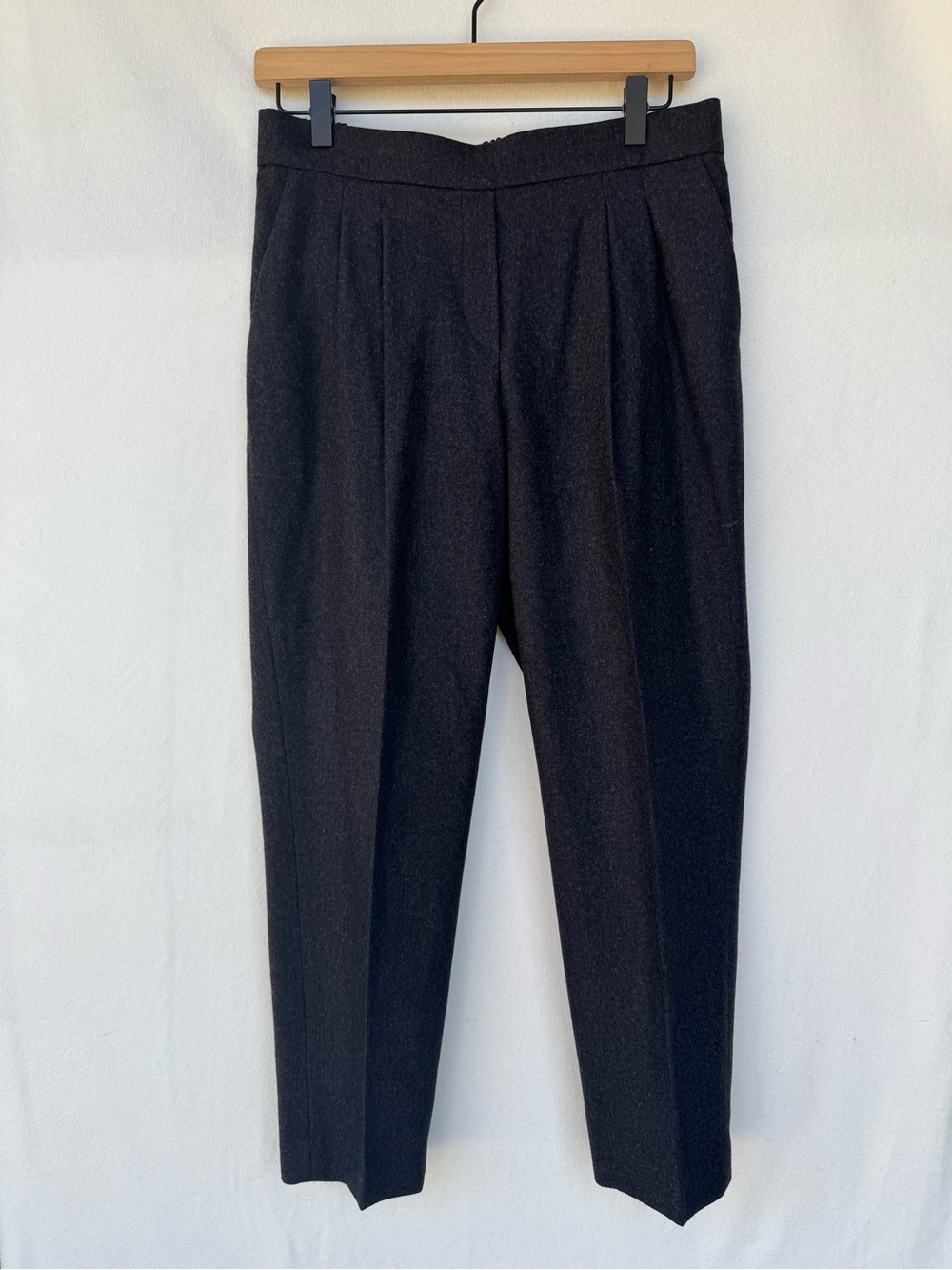 Babaton Wool Cashmere Pleated Tapered Pants Gray Women’s Size 8